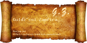 Gulácsi Zamfira névjegykártya